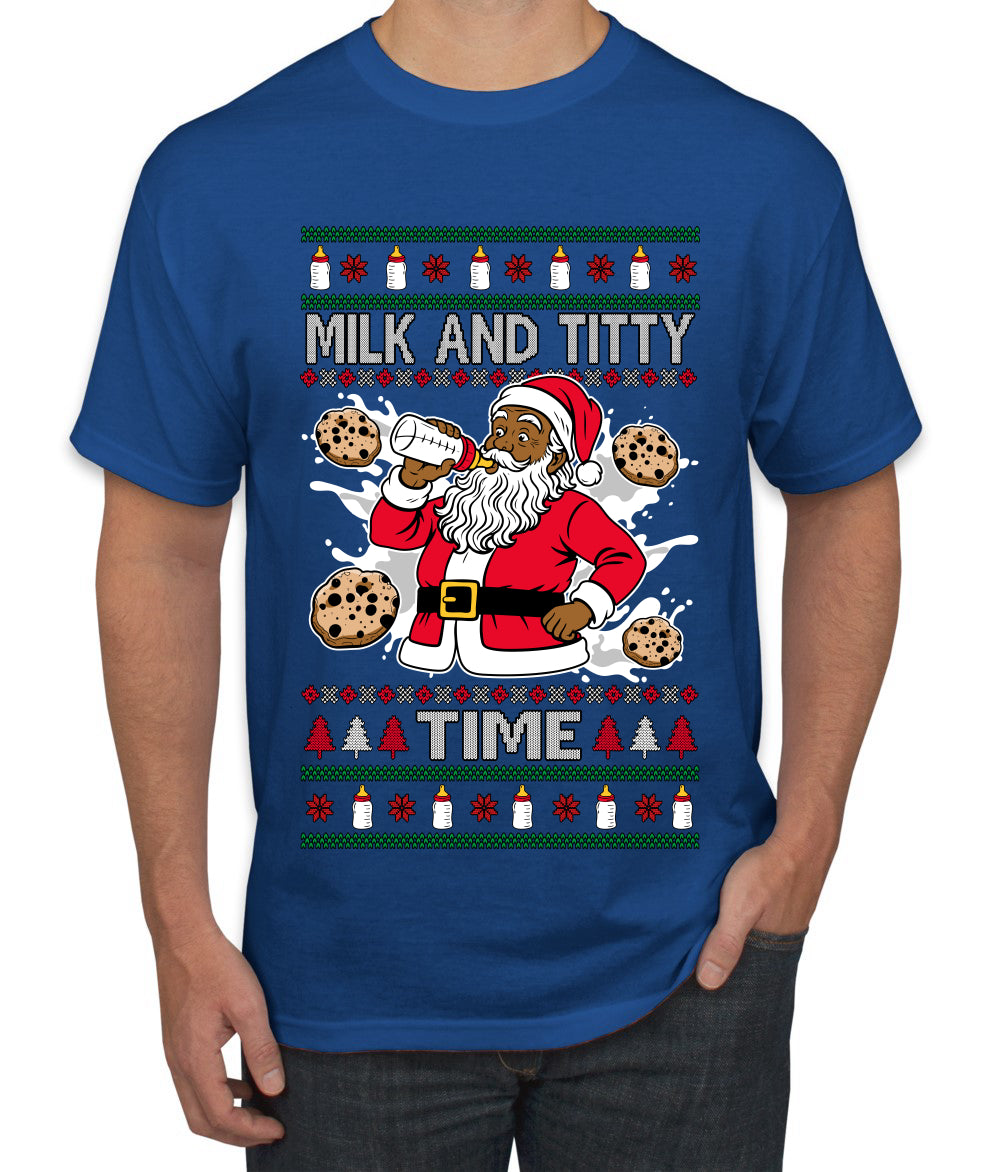 Milk And Titty Time Christmas Sweater, Ugly Christmas Sweater Men's T-Shirt