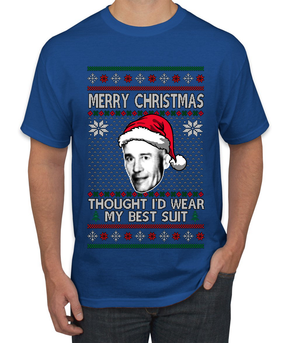 Thought I'd Wear My Best Suit Ed Gein, Ugly Christmas Sweater Men's T-Shirt