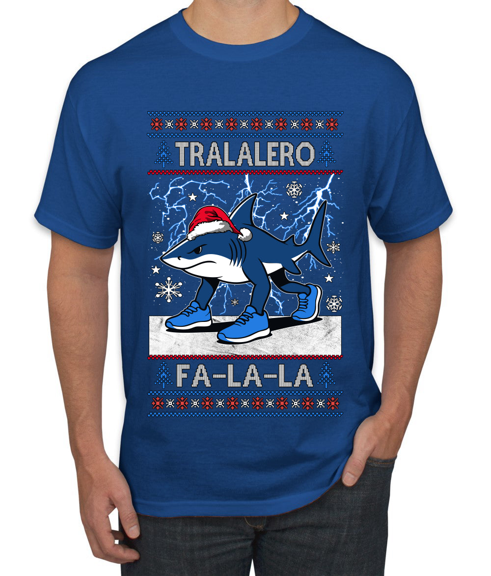 Tralalero Fa La La Brainrot, Ugly Christmas Sweater Men's T-Shirt