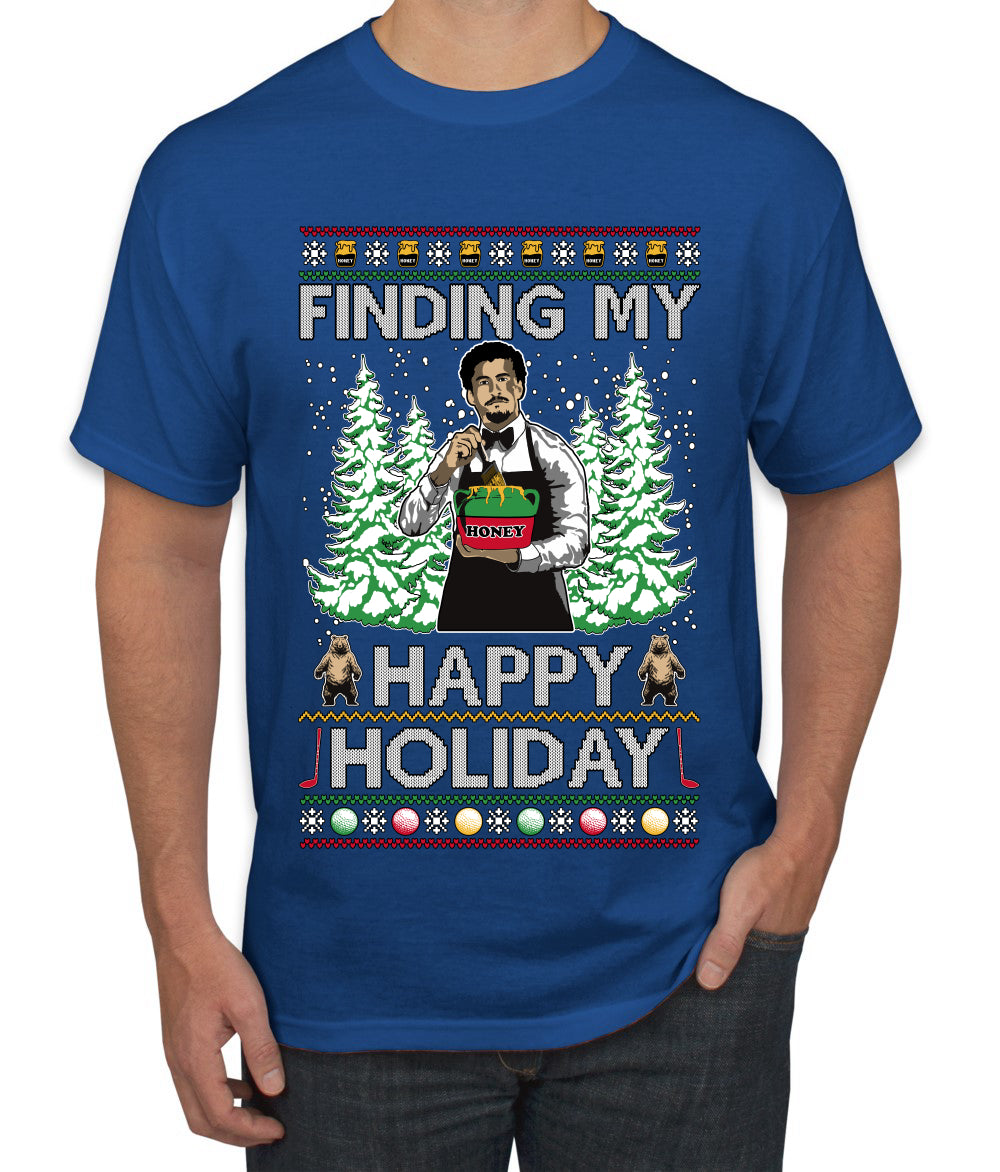 Finding My Happy Holiday, Ugly Christmas Sweater Men's T-Shirt