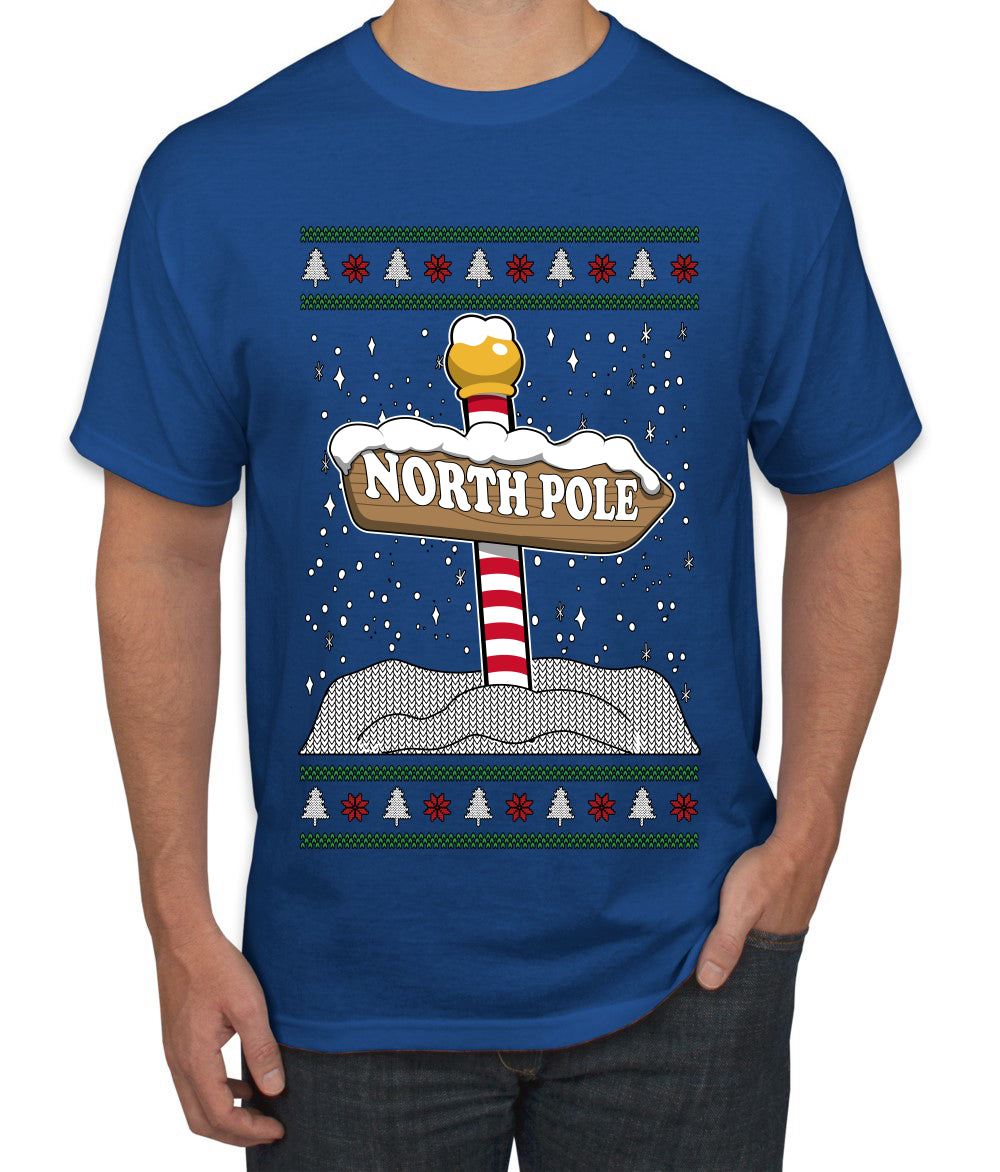 North Pole, Ugly Christmas Sweater Unisex Men's T-Shirt