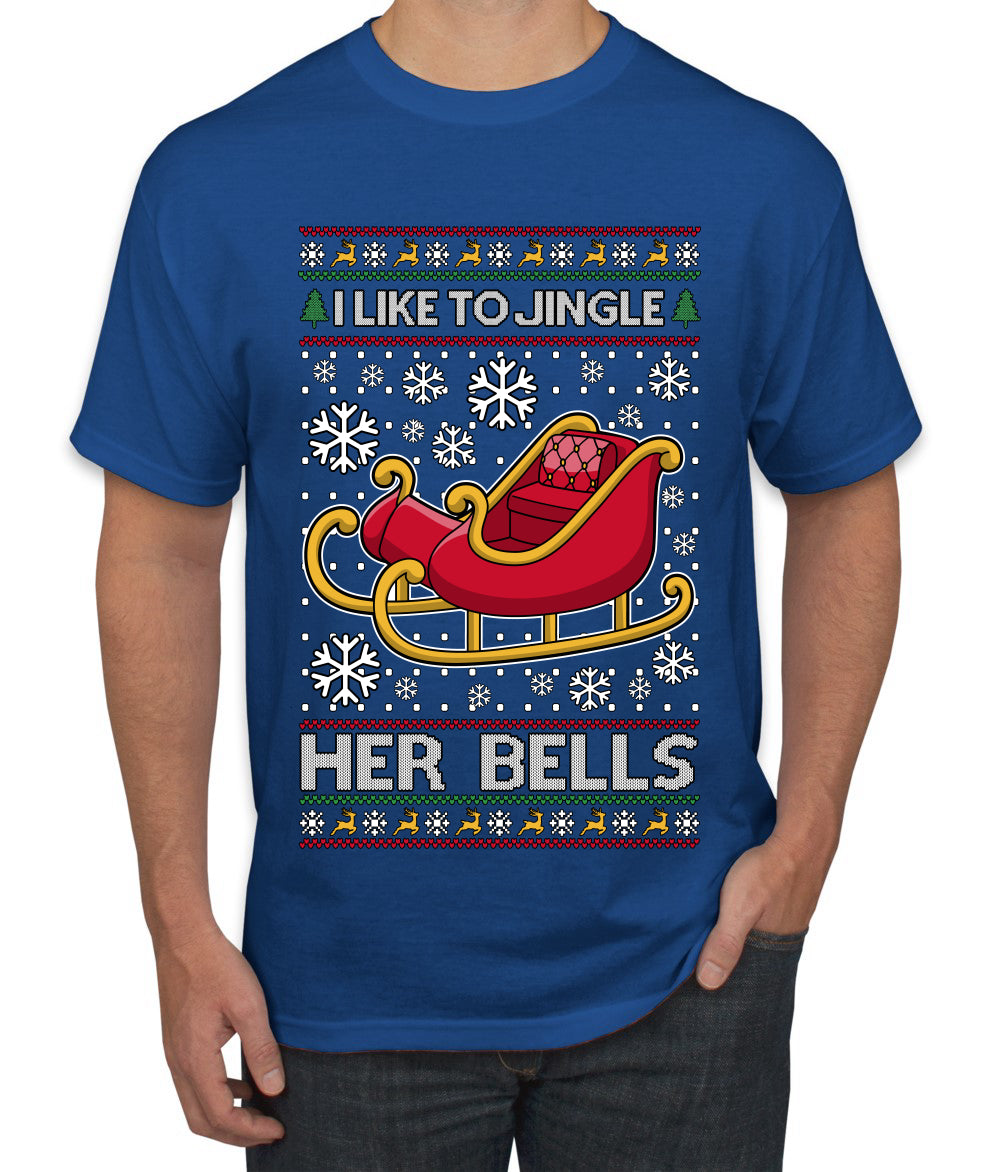 I Like To Jingle Her Bells, Ugly Christmas Sweater Unisex Men's T-Shirt