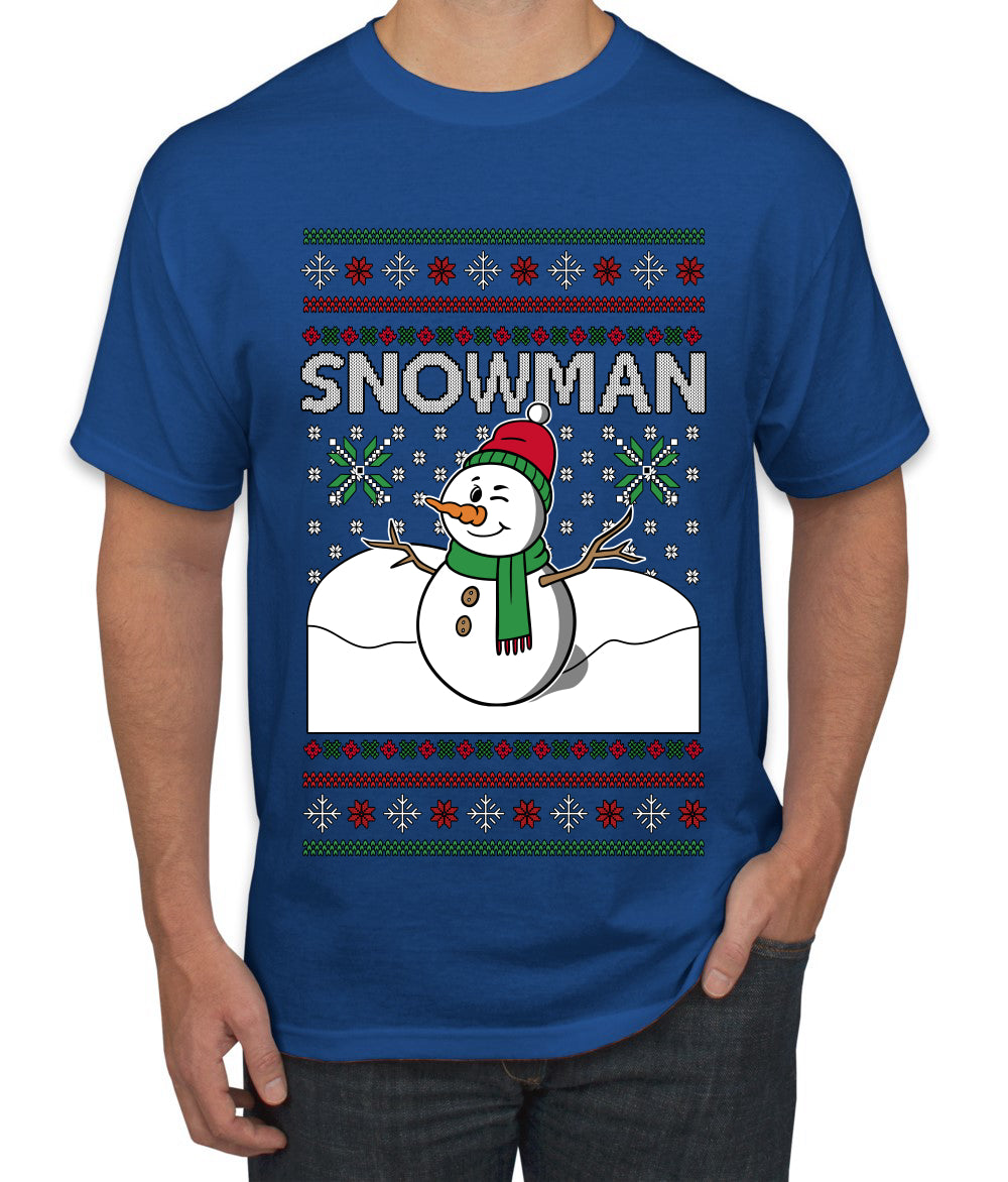 Snowman, Ugly Christmas Sweater Unisex Men's T-Shirt
