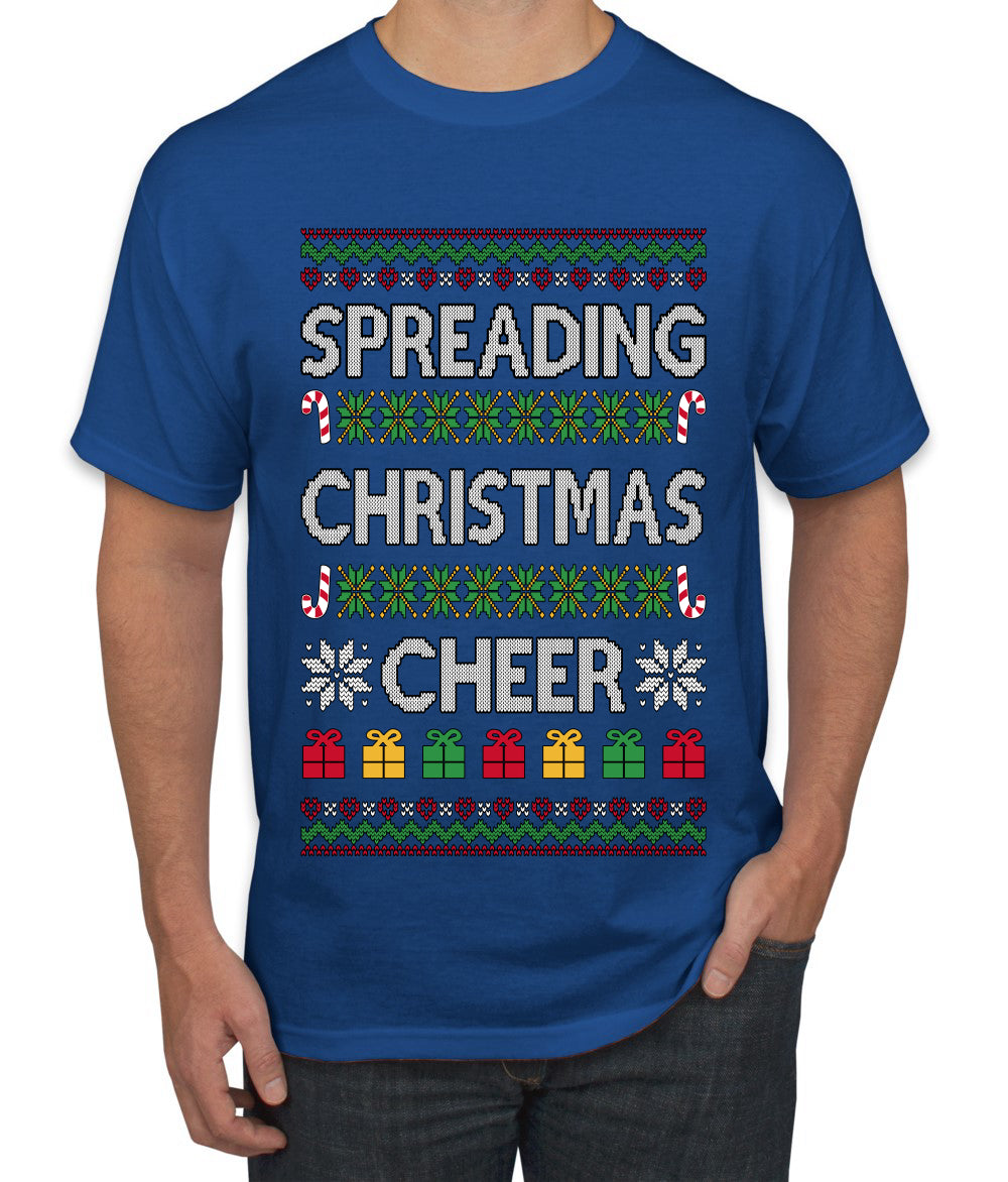 Spreading Christmas Cheer, Ugly Christmas Sweater Unisex Men's T-Shirt