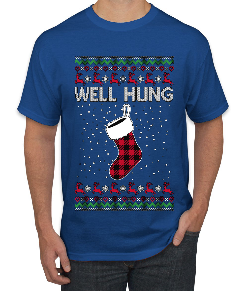 Well Hung, Ugly Christmas Sweater Unisex Men's T-Shirt