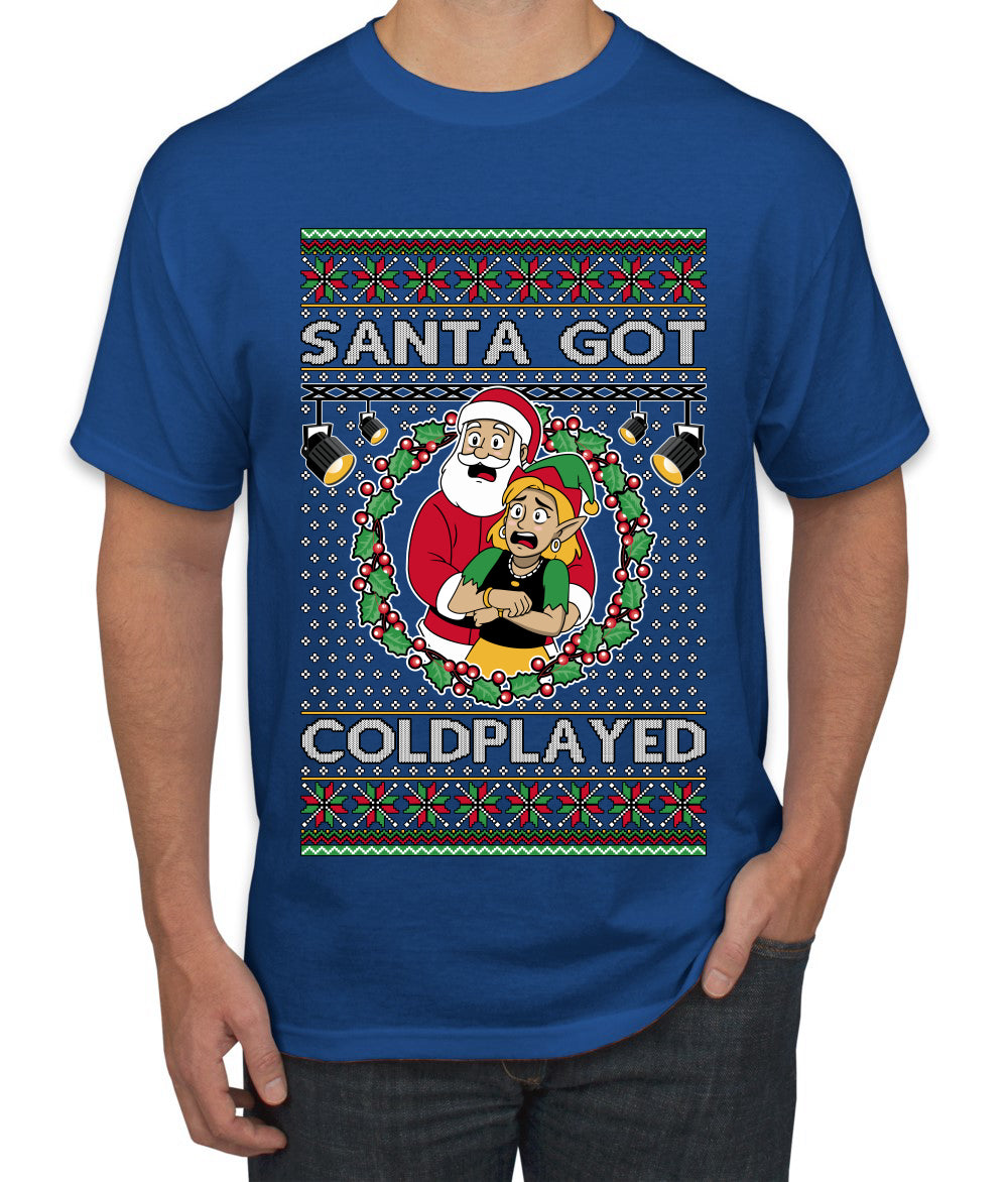 Santa Got Coldplayed, Ugly Christmas Sweater Unisex Men's T-Shirt