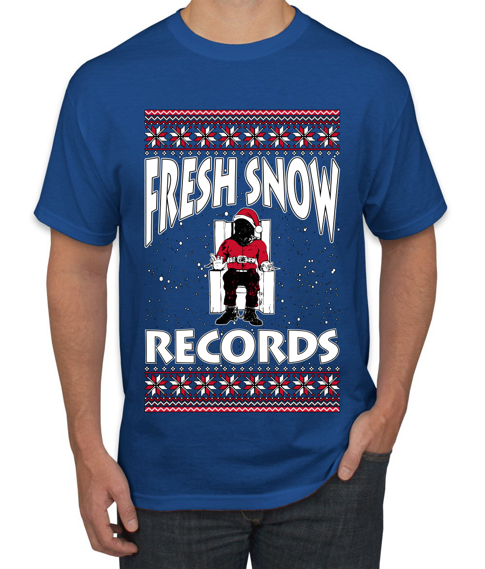 Fresh Snow Records Hip Hop Parody, Ugly Christmas Sweater Unisex Men's T-Shirt
