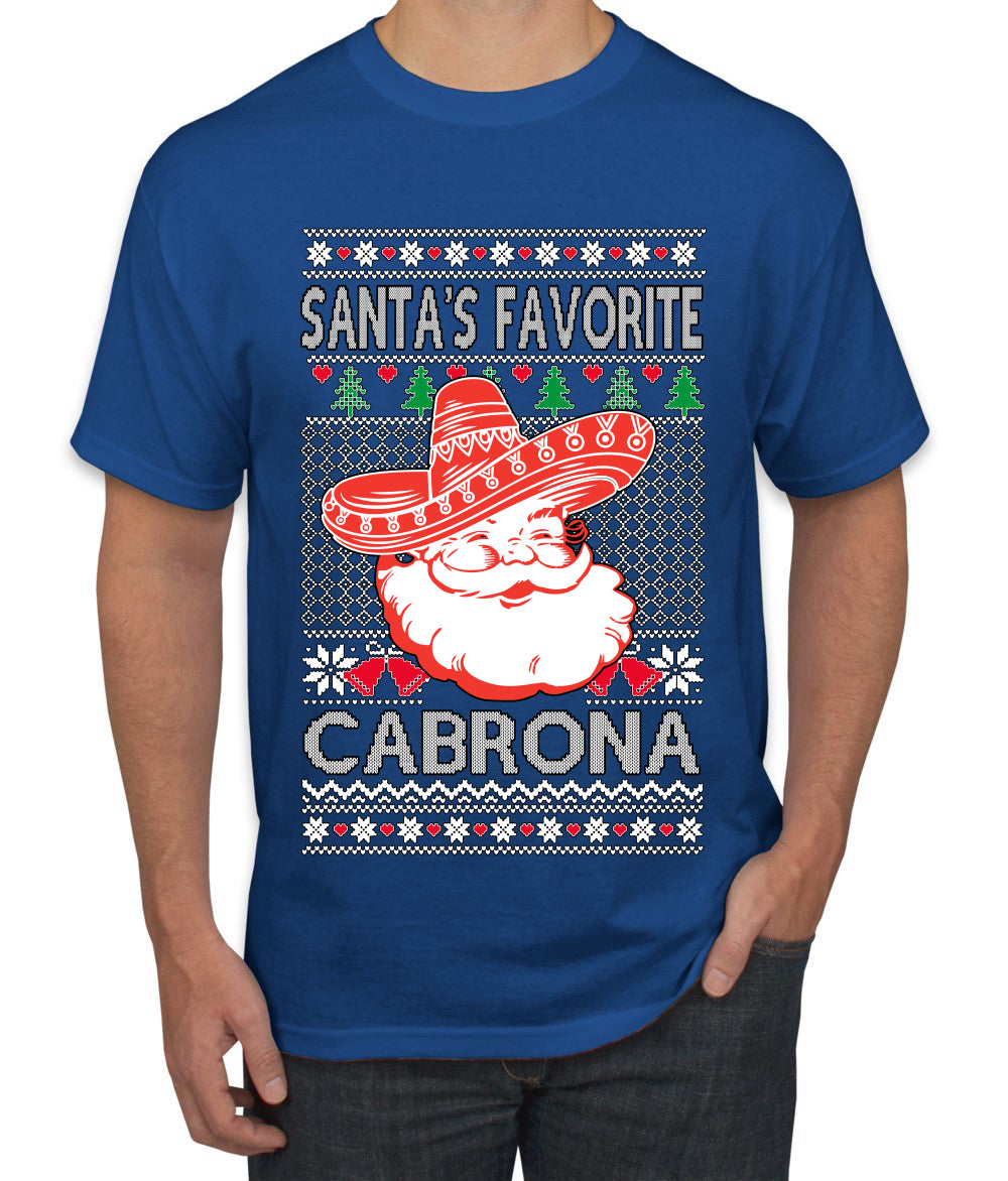 Santa's Favorite Cabrona, Ugly Christmas Sweater Unisex Men's T-Shirt