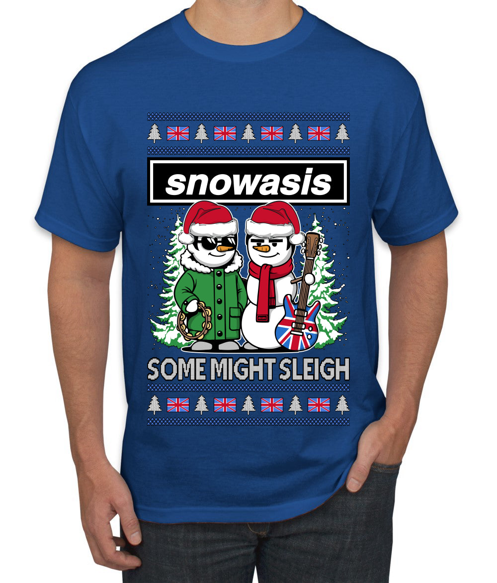Snowasis English Rock Band Parody, Ugly Christmas Sweater Unisex Men's T-Shirt
