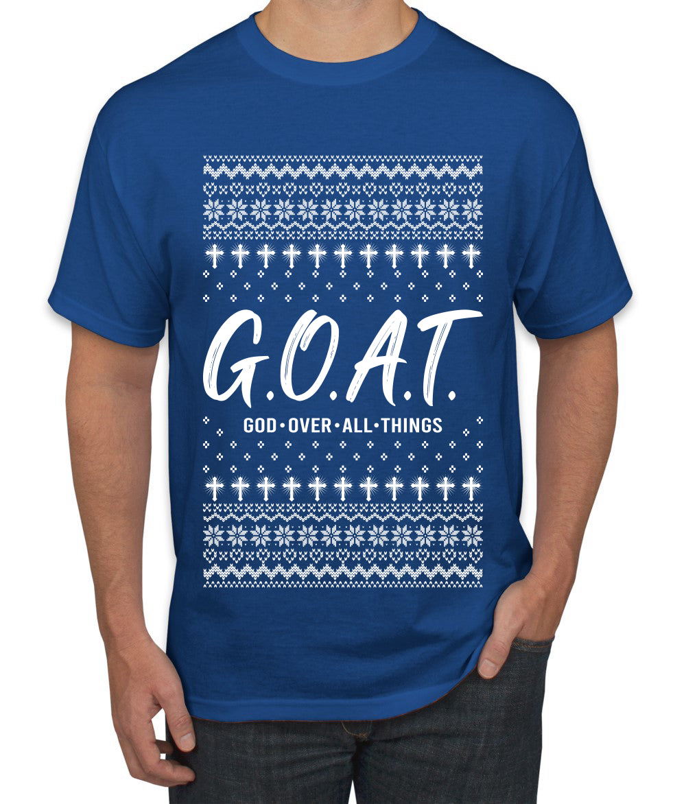 G.O.A.T. God Over All Things, Ugly Christmas Sweater Unisex Men's T-Shirt