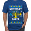 Not Today Santa Menorah Hanukkah, Ugly Christmas Sweater Unisex Men's T-Shirt