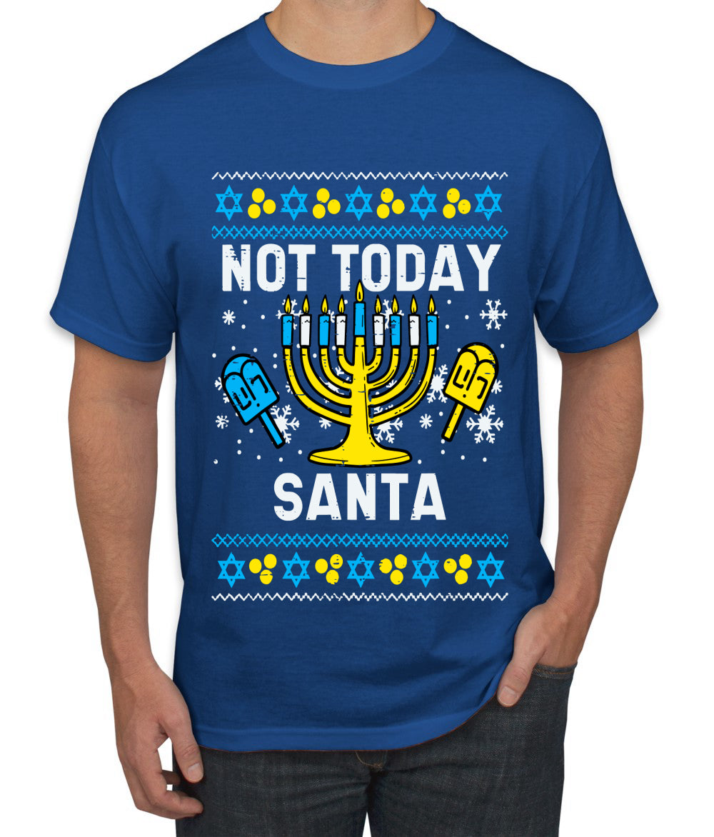 Not Today Santa Menorah Hanukkah, Ugly Christmas Sweater Unisex Men's T-Shirt