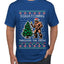 Squatching Through The Snow Bigfoot, Ugly Christmas Sweater Unisex Men's T-Shirt