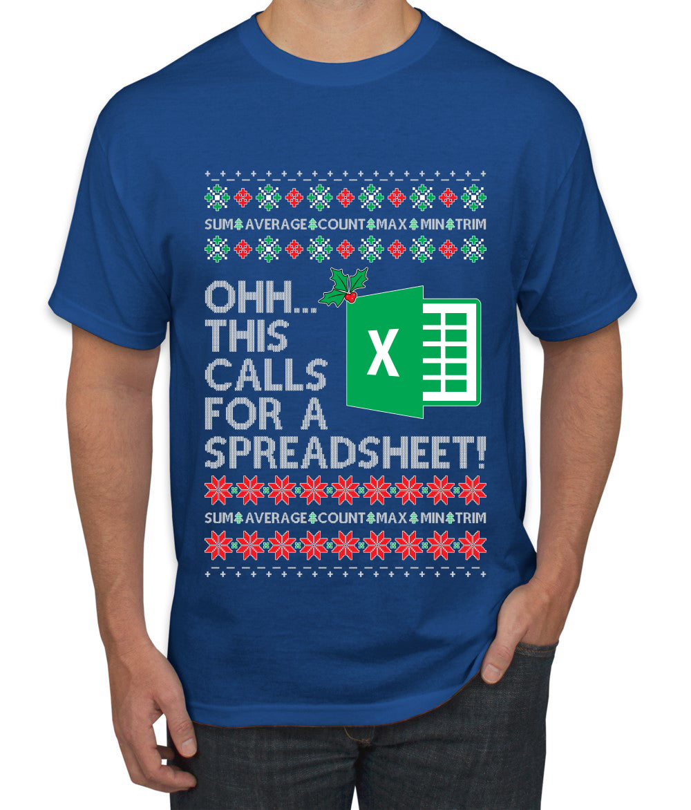 Ohh This Calls For A Spreadsheet Office, Ugly Christmas Sweater Unisex Men's T-Shirt