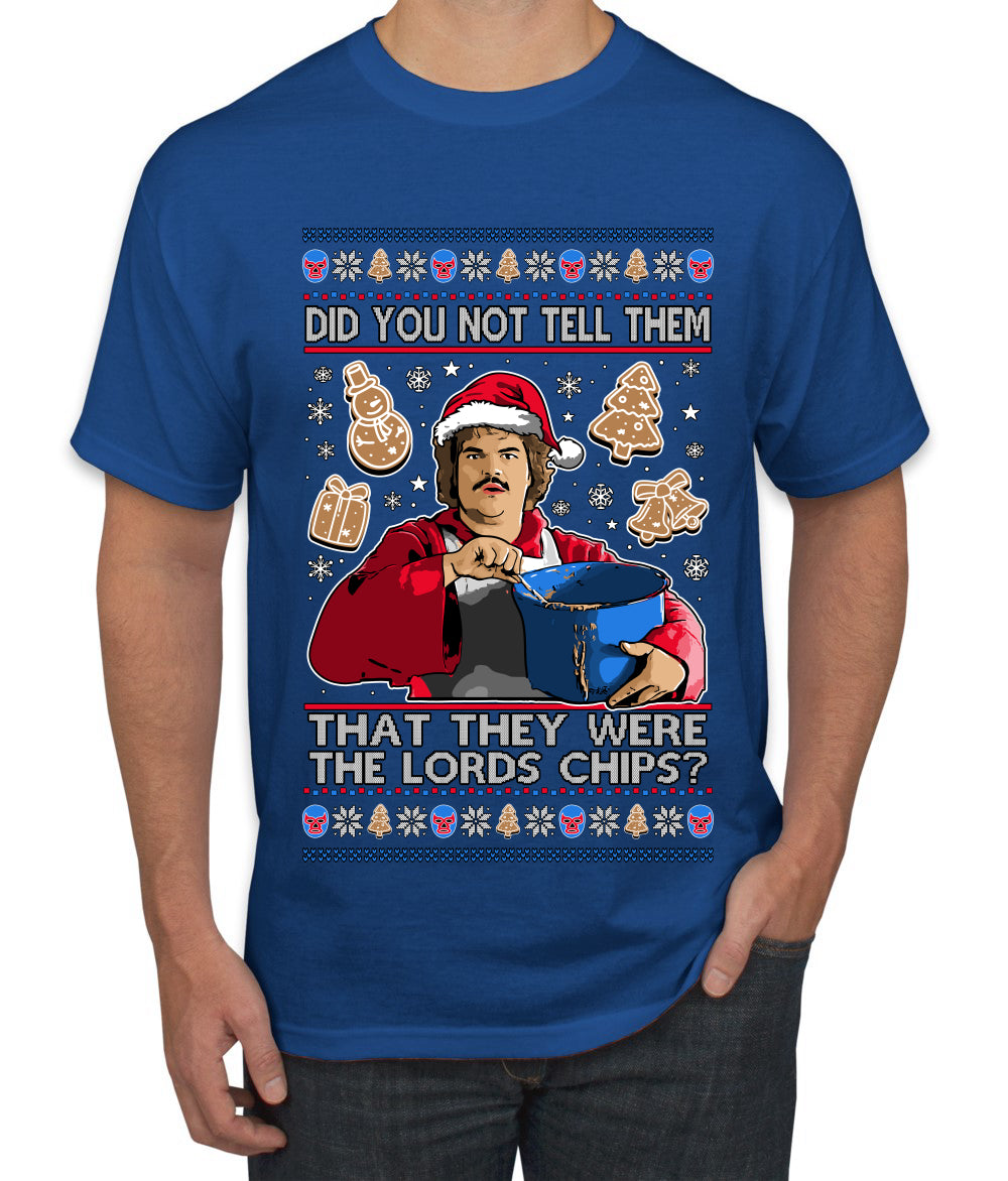 Did You Not Tell Them They Were The Lords Chips, Luchadores Christmas Cookies Design, Ugly Christmas Sweater Unisex Men's T-Shirt