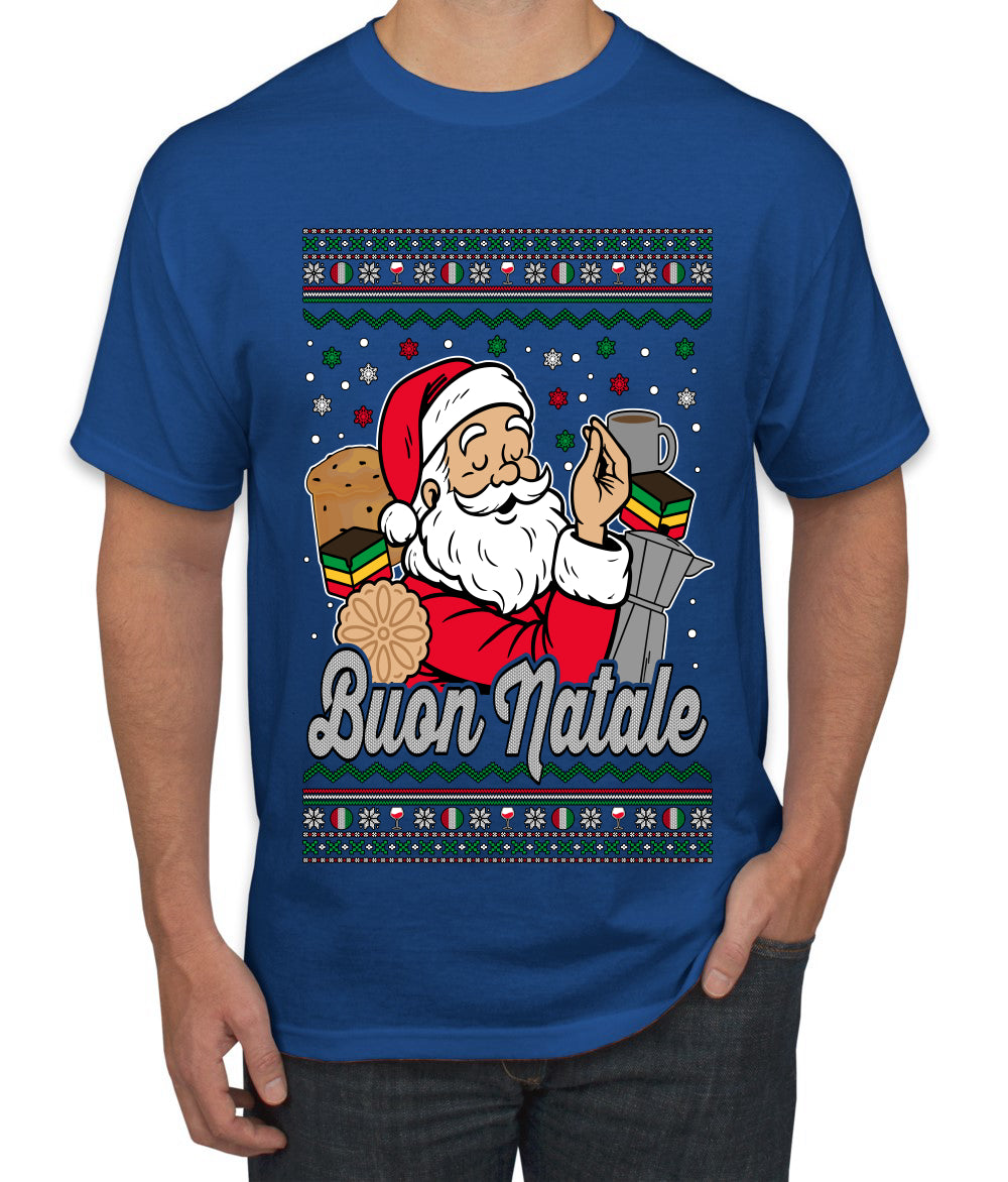 Buon Natale, Italian Santa Claus, Funny, Italian American Humor, Ugly Christmas Sweater Unisex Men's T-Shirt