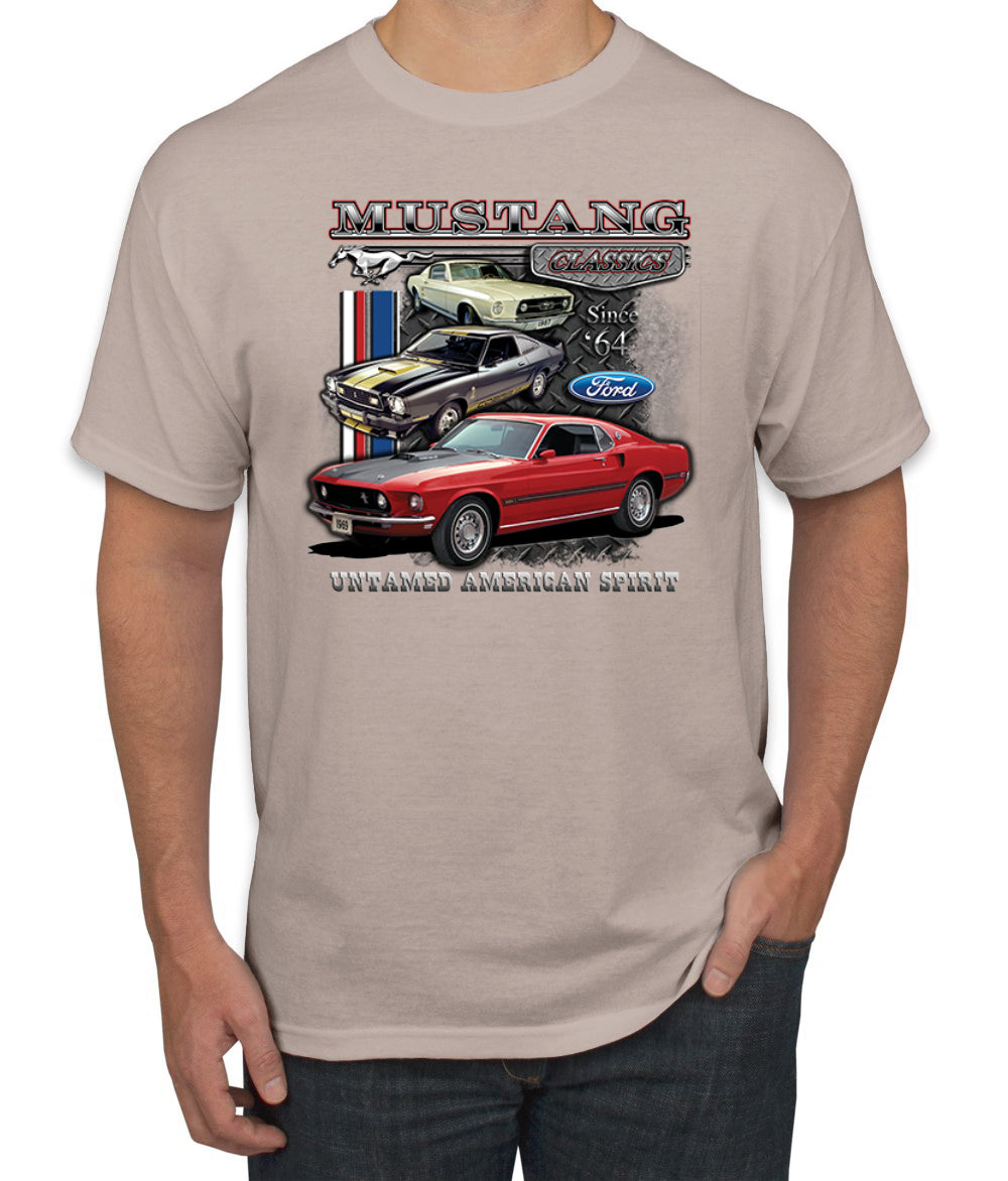 Ford Mustang Classics Untamed American Spirit Cars and Trucks Men's T-Shirt