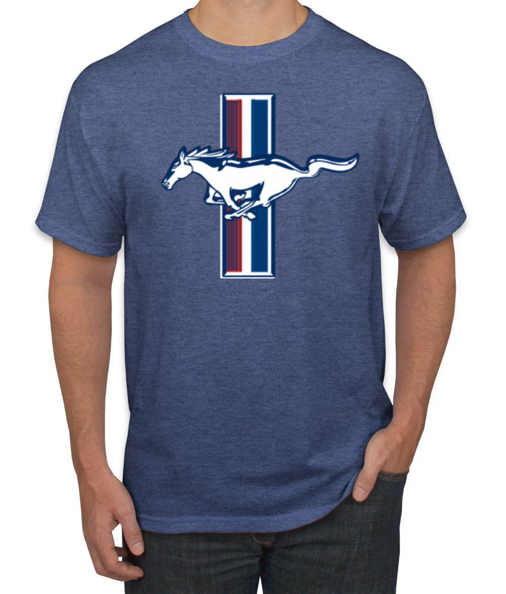 Ford Mustang Retro USA Vintage Logo Classic Bar Cars and Trucks Men's T-Shirt