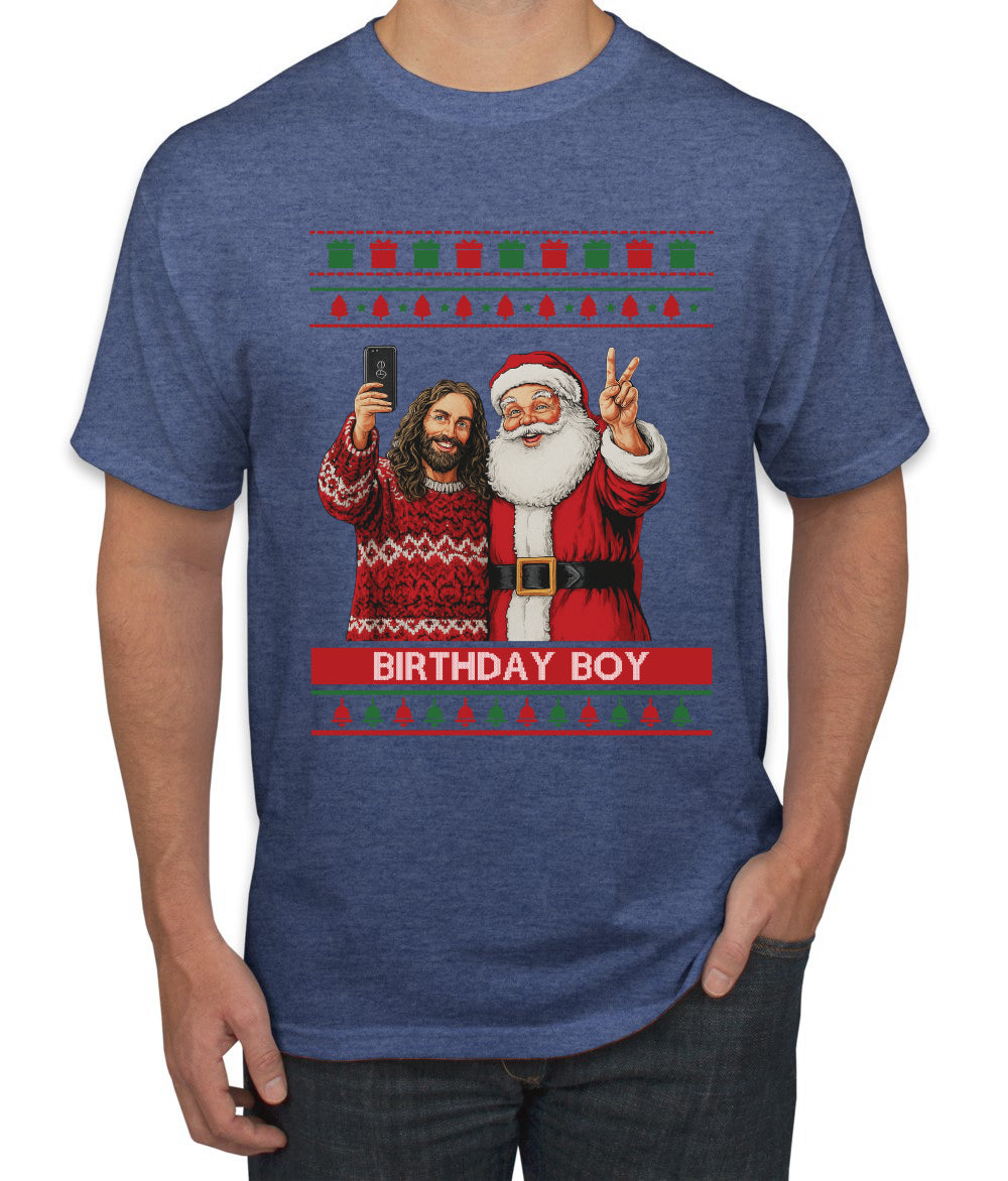 Birthday Boy Jesus, Ugly Christmas Sweater Unisex Men's T-Shirt