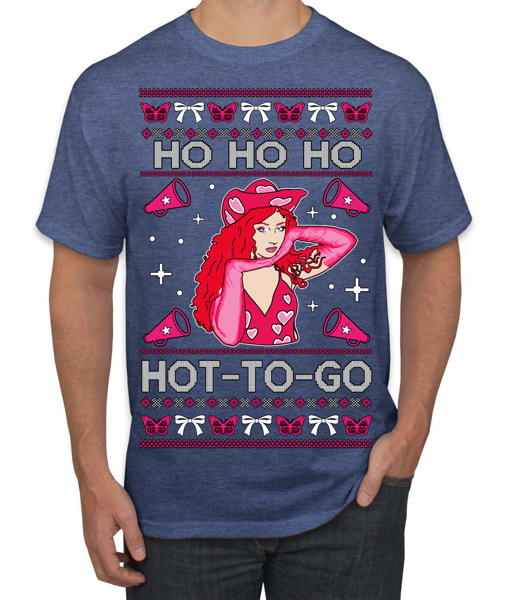 Ho Ho Ho Hot to Go, Viral Midwest Princess Song Dance Pop Star Concert Tour Merch Ugly Christmas Sweater Men's T-Shirt