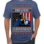 Never Surrender Pro Donald Trump Fight Fist Pump 2024 Ugly Christmas Sweater Men's T-Shirt