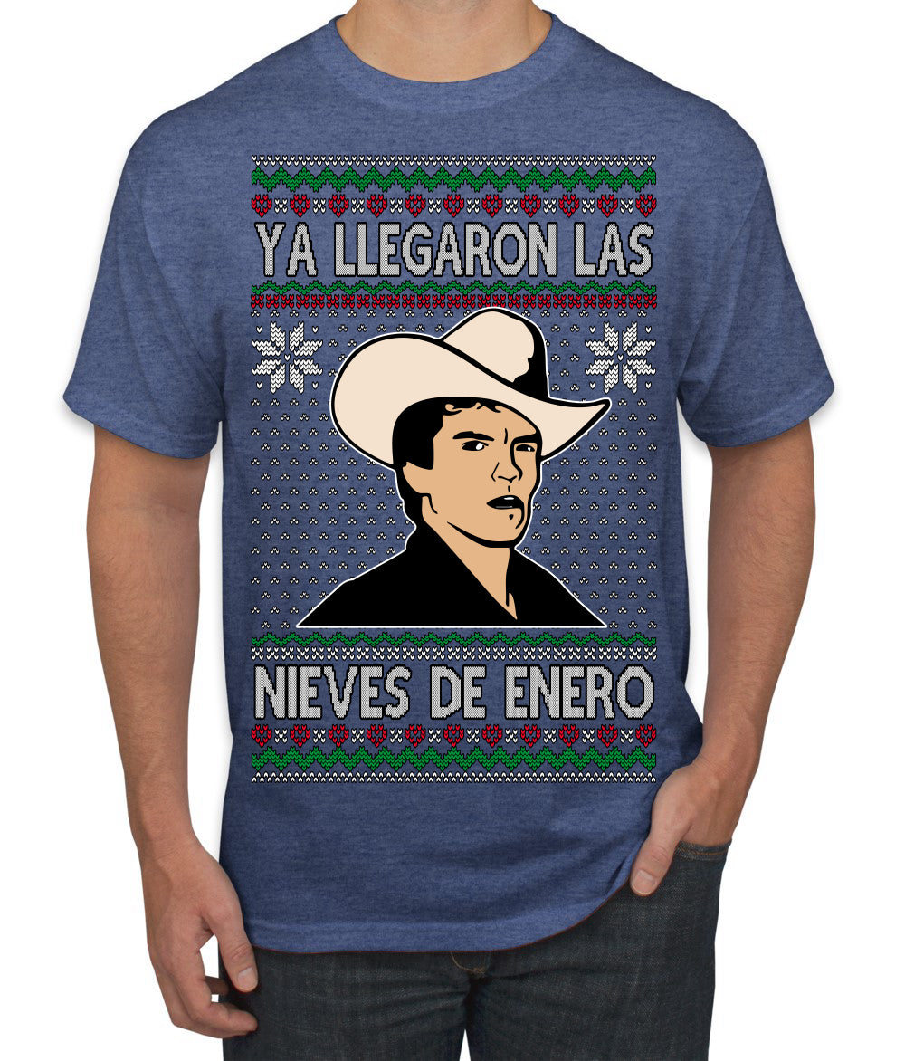 Ya Llegaron Las Nieves De Enero Chalino January Snow Ugly Christmas Sweater Men's T-Shirt
