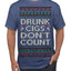 Drunk Cigs Don't Count Funny Cigarette Smoker Cig Ugly Christmas Sweater Men's T-Shirt