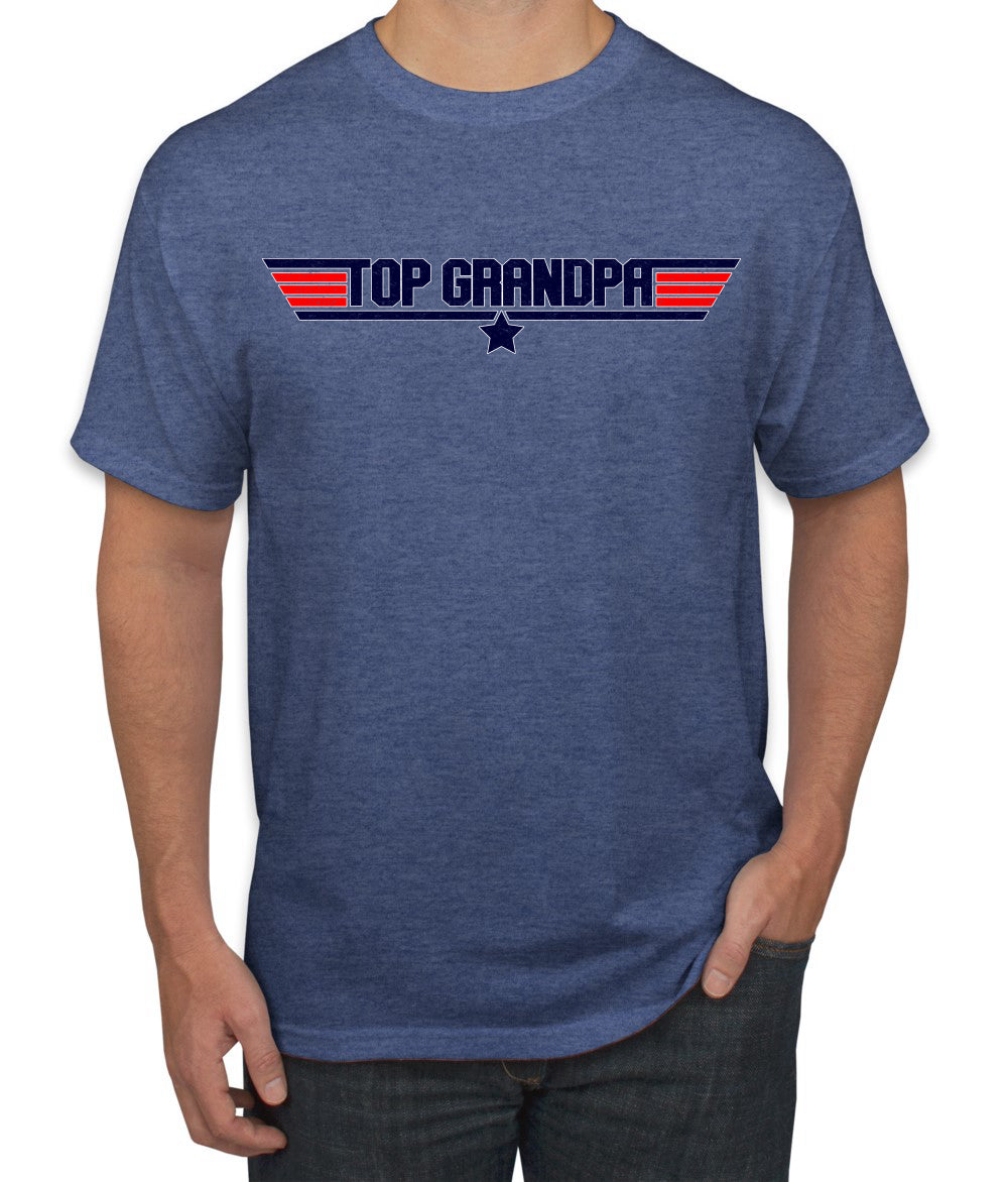 Top Grandpa Flight School Vintage 80s Aviation Humor Men's T-Shirt