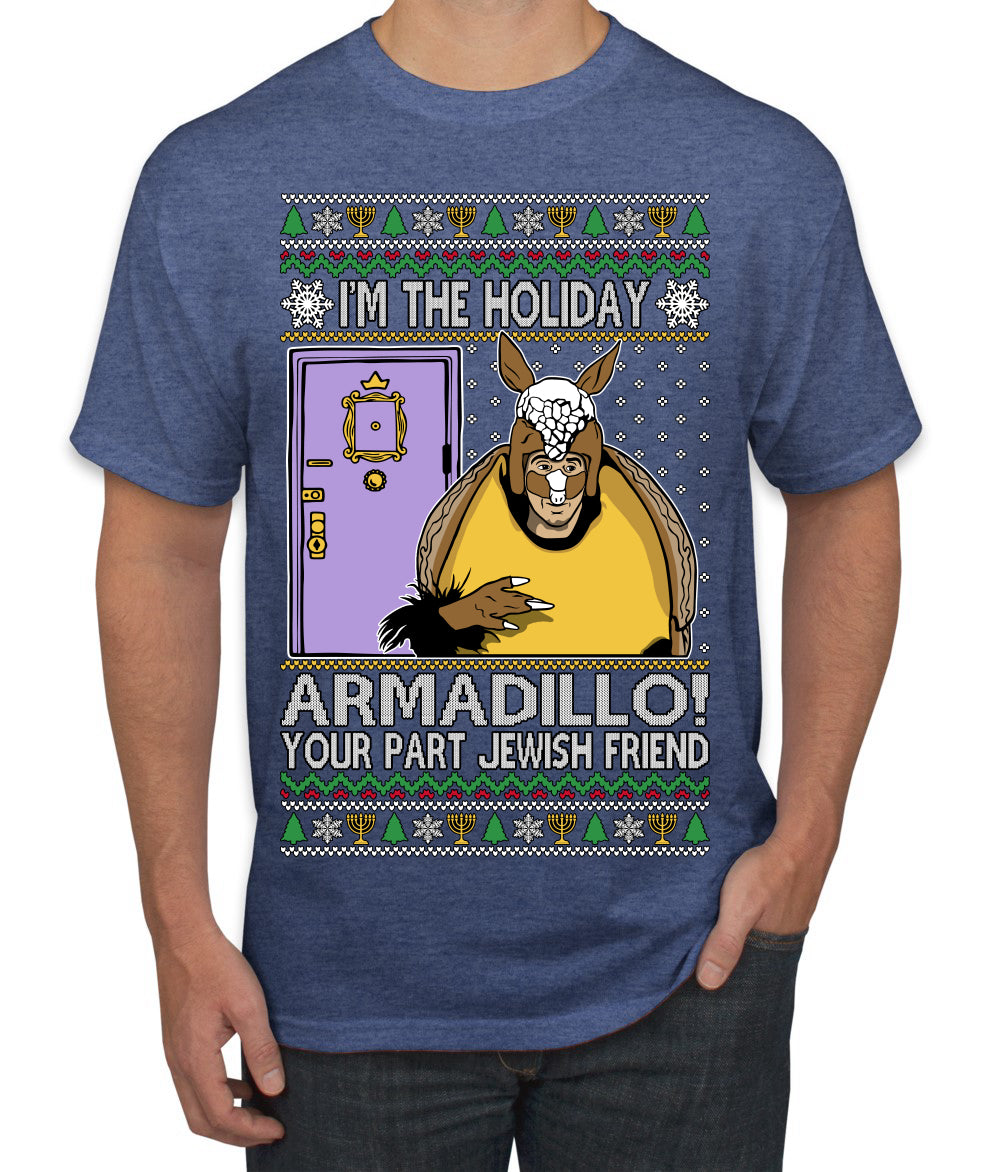 Holiday Armadillo Part Jewish TV Show Ugly Christmas Sweater Men's T-Shirt