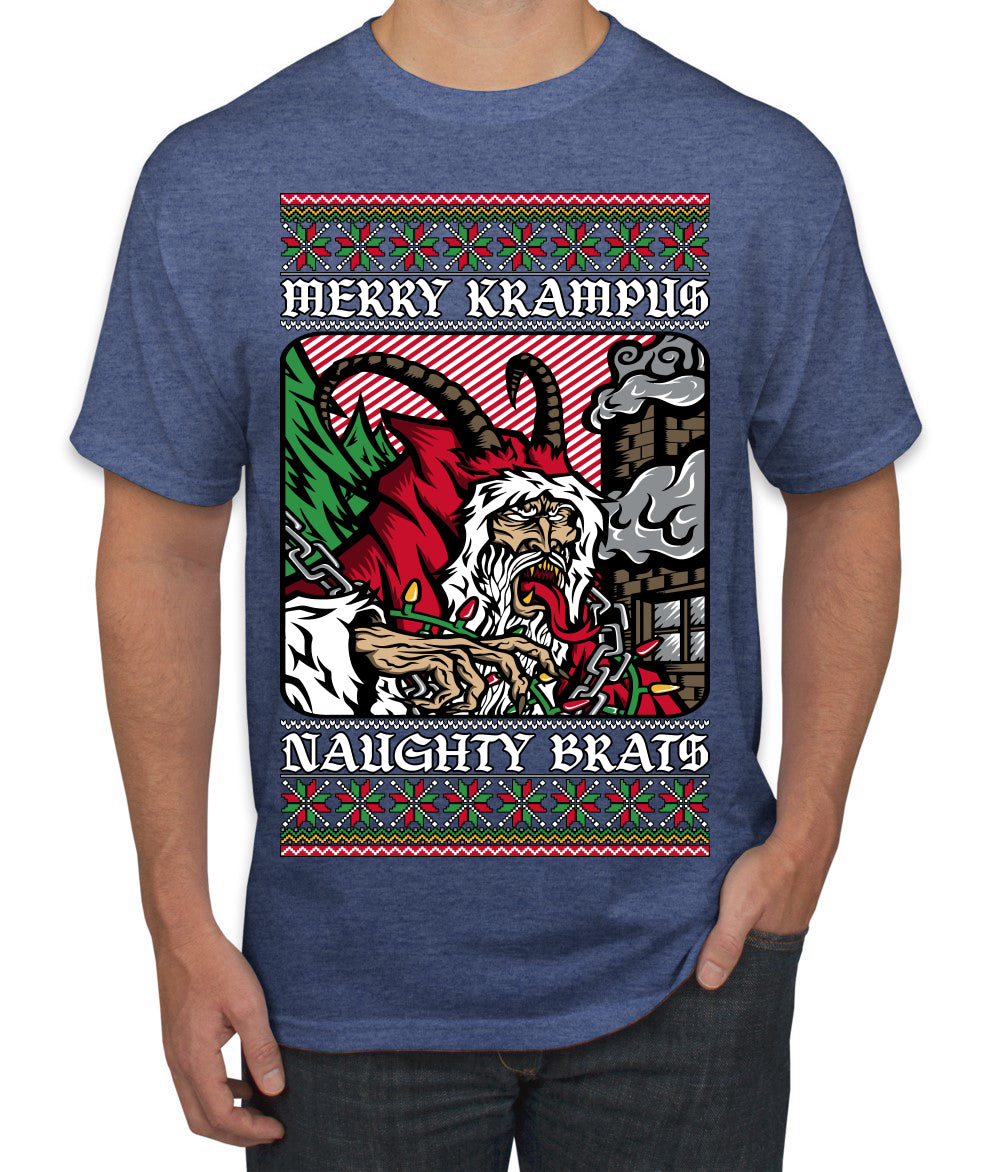 Merry Krampus Naughty Brats | Funny Ugly Christmas Sweater Men's T-Shirt