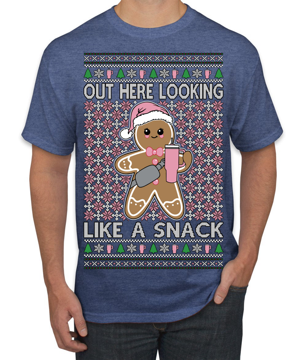 Out Here Looking Like a Snack Cute Xmas Cookie Ugly Christmas Sweater Men's T-Shirt