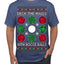Deck the Halls with Bocce Balls, Funny Classic Italy Italian Sports Ugly Christmas Sweater Men's T-Shirt