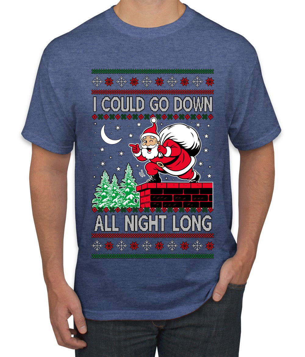 I Could Go Down All Night Long, Ugly Christmas Sweater Men's T-Shirt
