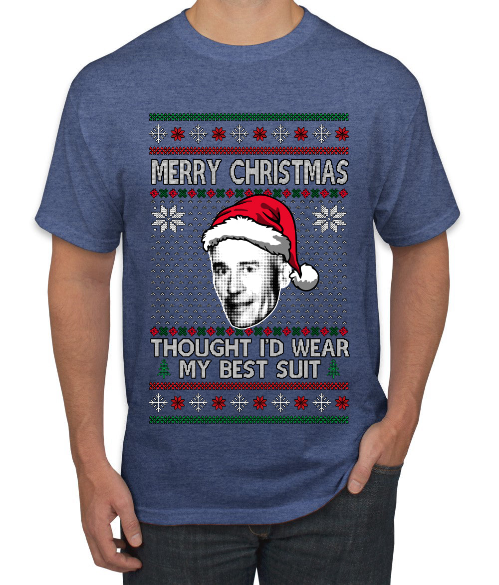 Thought I'd Wear My Best Suit Ed Gein, Ugly Christmas Sweater Men's T-Shirt