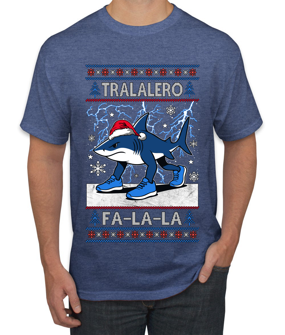 Tralalero Fa La La Brainrot, Ugly Christmas Sweater Men's T-Shirt