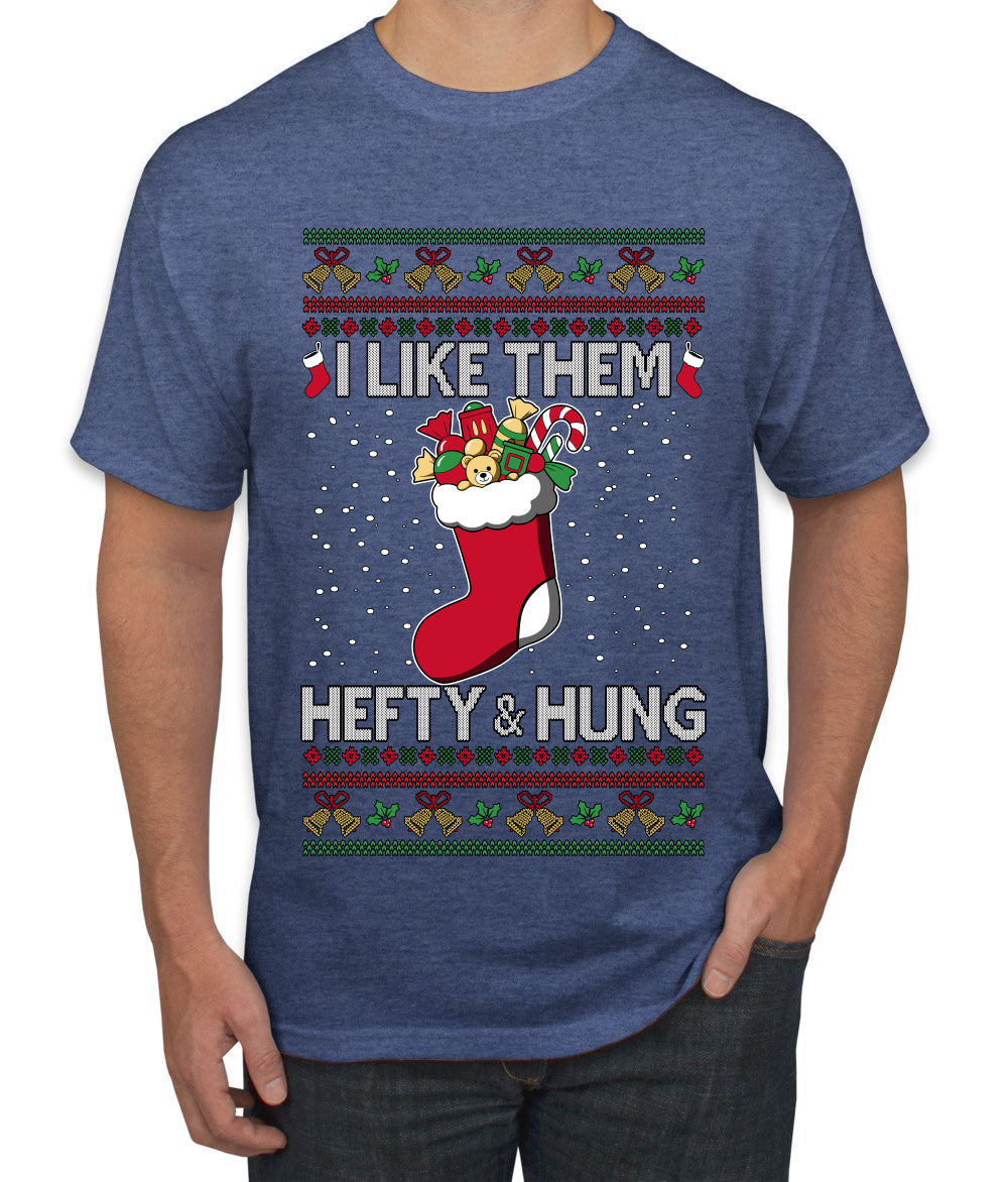 Hefty And Hung Christmas Sweater, Funny  Ugly Christmas Sweater Men's T-Shirt