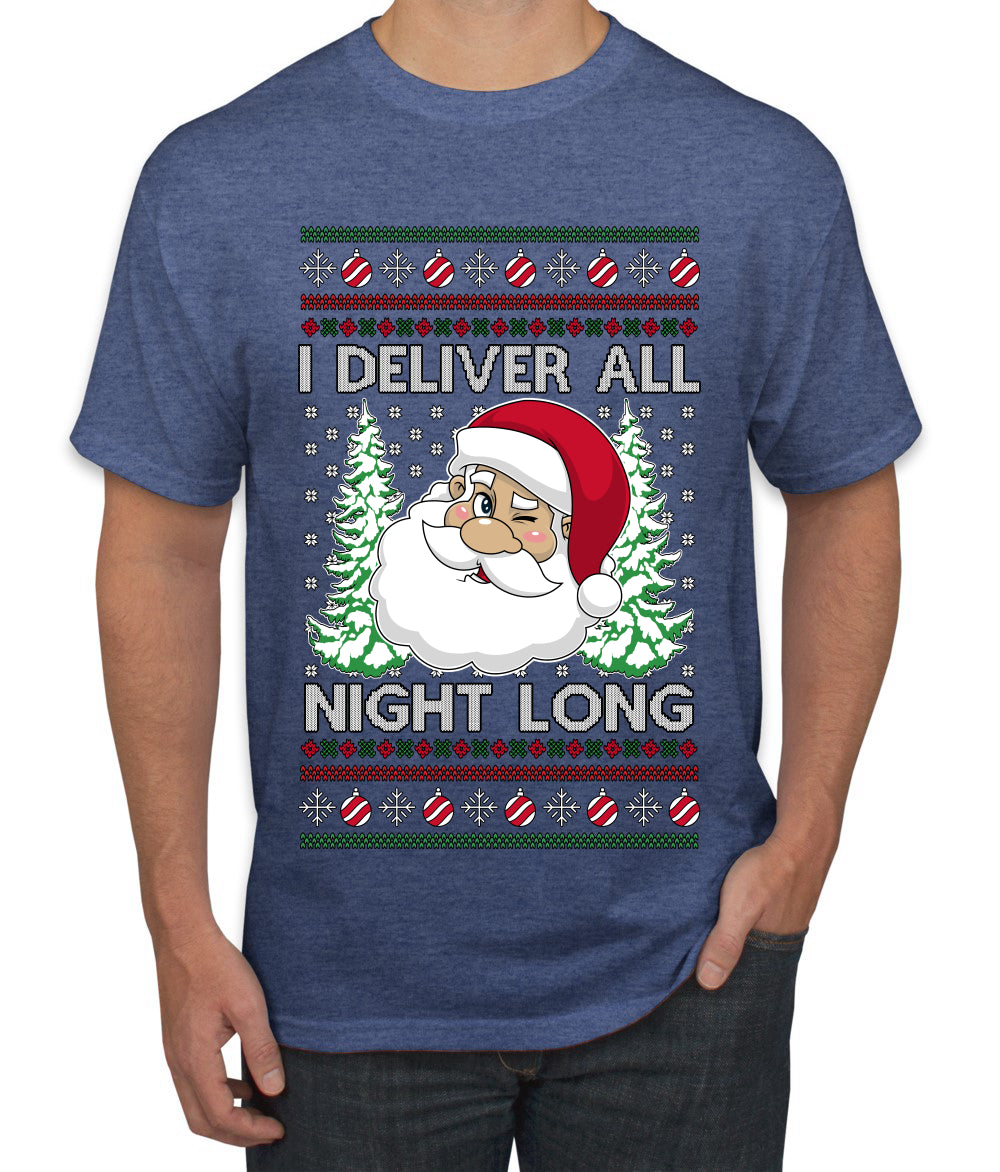 I Deliver All Night Long, Ugly Christmas Sweater Unisex Men's T-Shirt