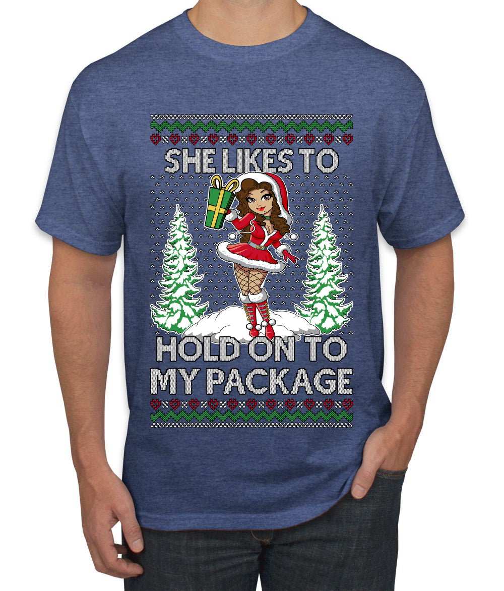 Hold My Package, Ugly Christmas Sweater Unisex Unisex Men's T-Shirt