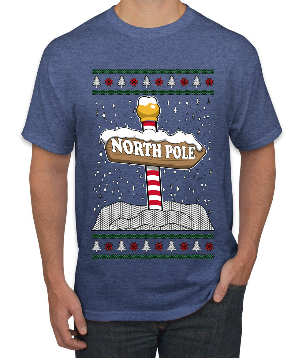 North Pole, Ugly Christmas Sweater Unisex Men's T-Shirt
