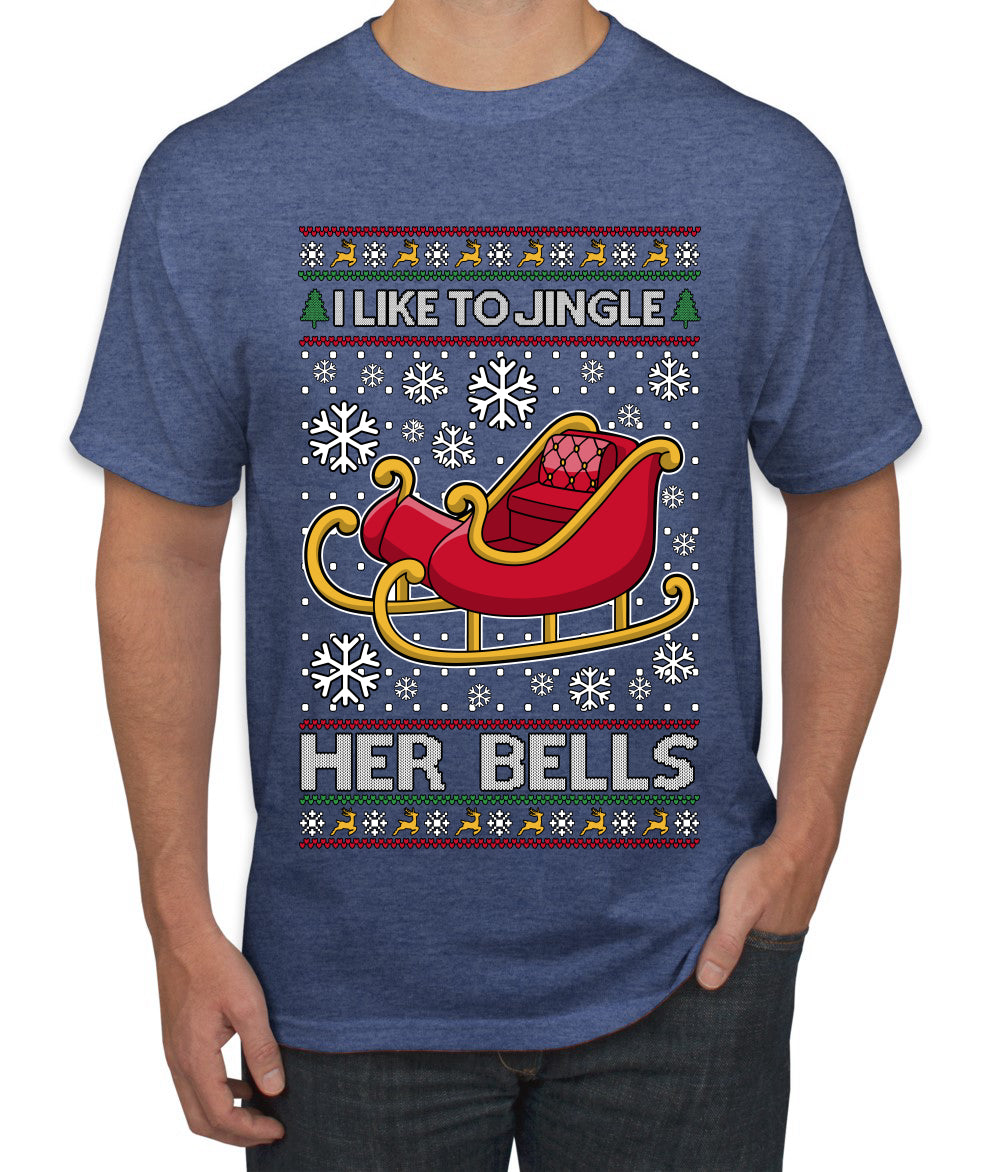 I Like To Jingle Her Bells, Ugly Christmas Sweater Unisex Men's T-Shirt
