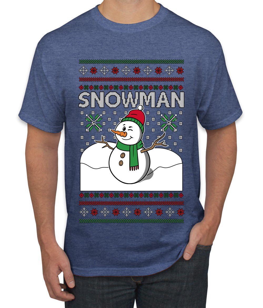 Snowman, Ugly Christmas Sweater Unisex Men's T-Shirt