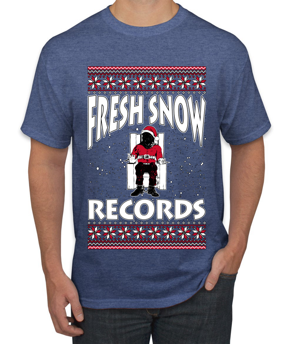 Fresh Snow Records Hip Hop Parody, Ugly Christmas Sweater Unisex Men's T-Shirt