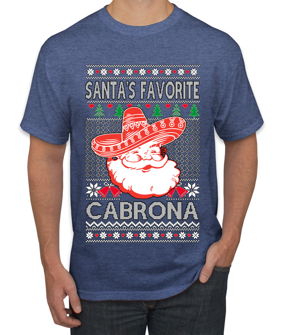Santa's Favorite Cabrona, Ugly Christmas Sweater Unisex Men's T-Shirt