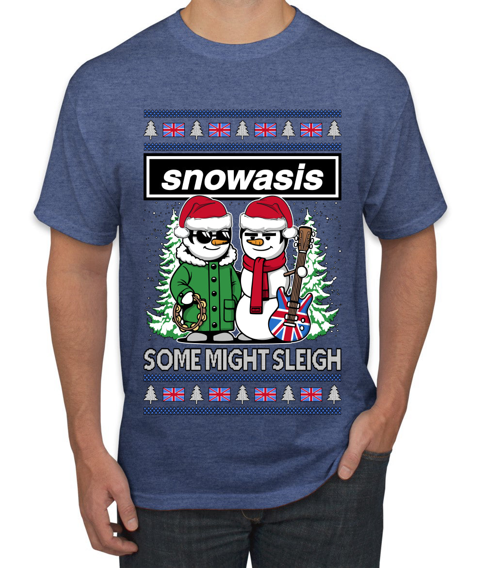 Snowasis English Rock Band Parody, Ugly Christmas Sweater Unisex Men's T-Shirt