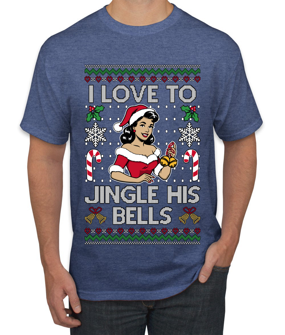 I Love To Jingle His Bells, Ugly Christmas Sweater Unisex Men's T-Shirt
