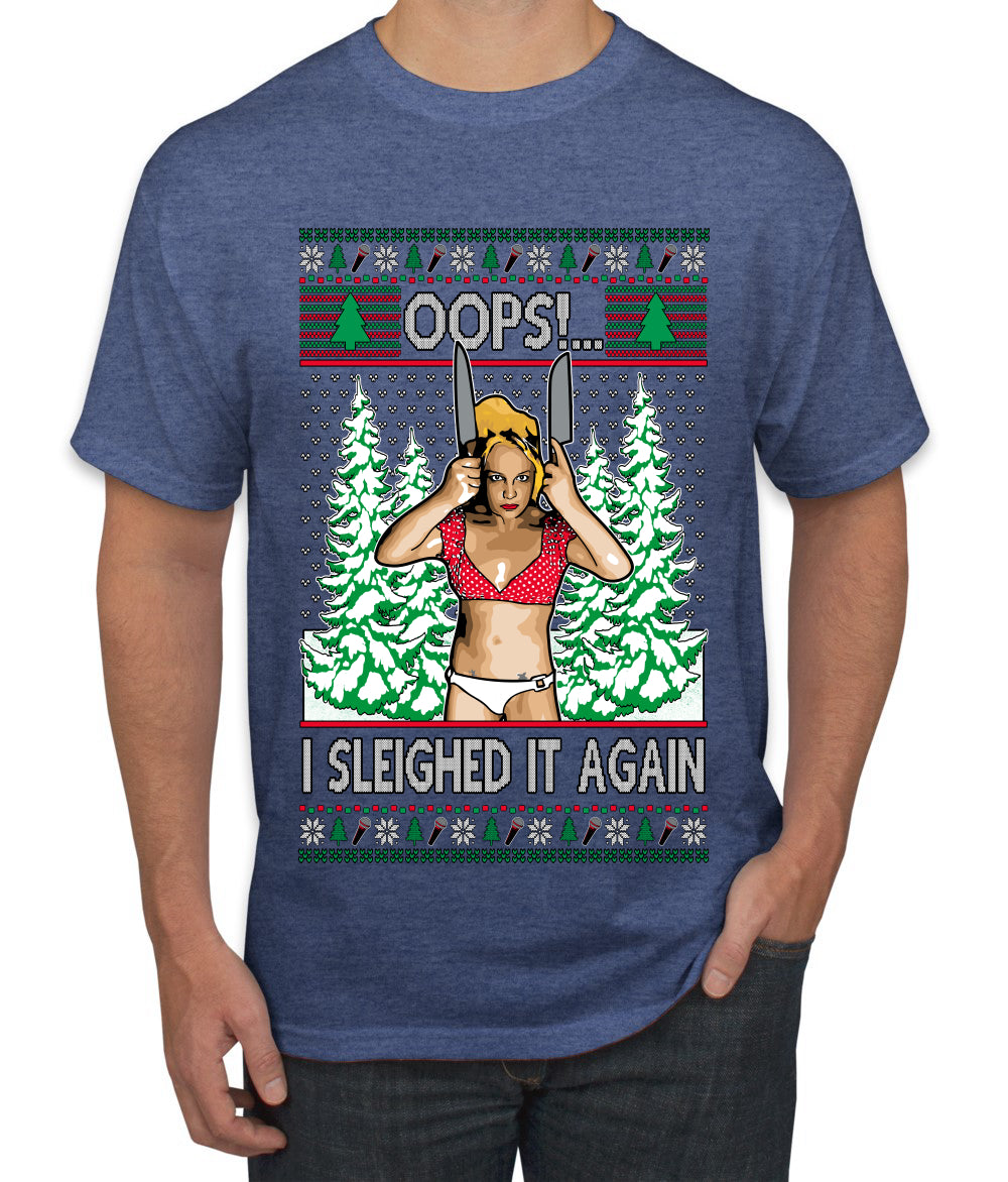 Funny, Knives Popstar Dancing, Music Lover Comedic Christmas Sweater Design, Ugly Christmas Sweater Unisex Men's T-Shirt