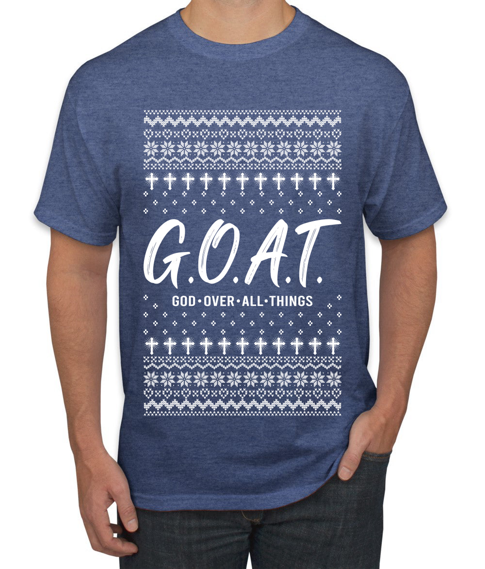 G.O.A.T. God Over All Things, Ugly Christmas Sweater Unisex Men's T-Shirt