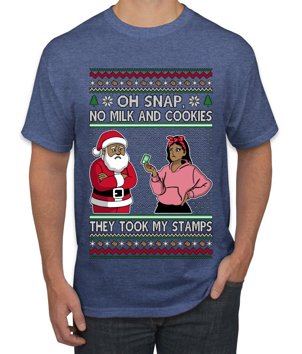Oh Snap, No Milk And Cookies, They Took my Stamps, Ugly Christmas Sweater Unisex Men's T-Shirt