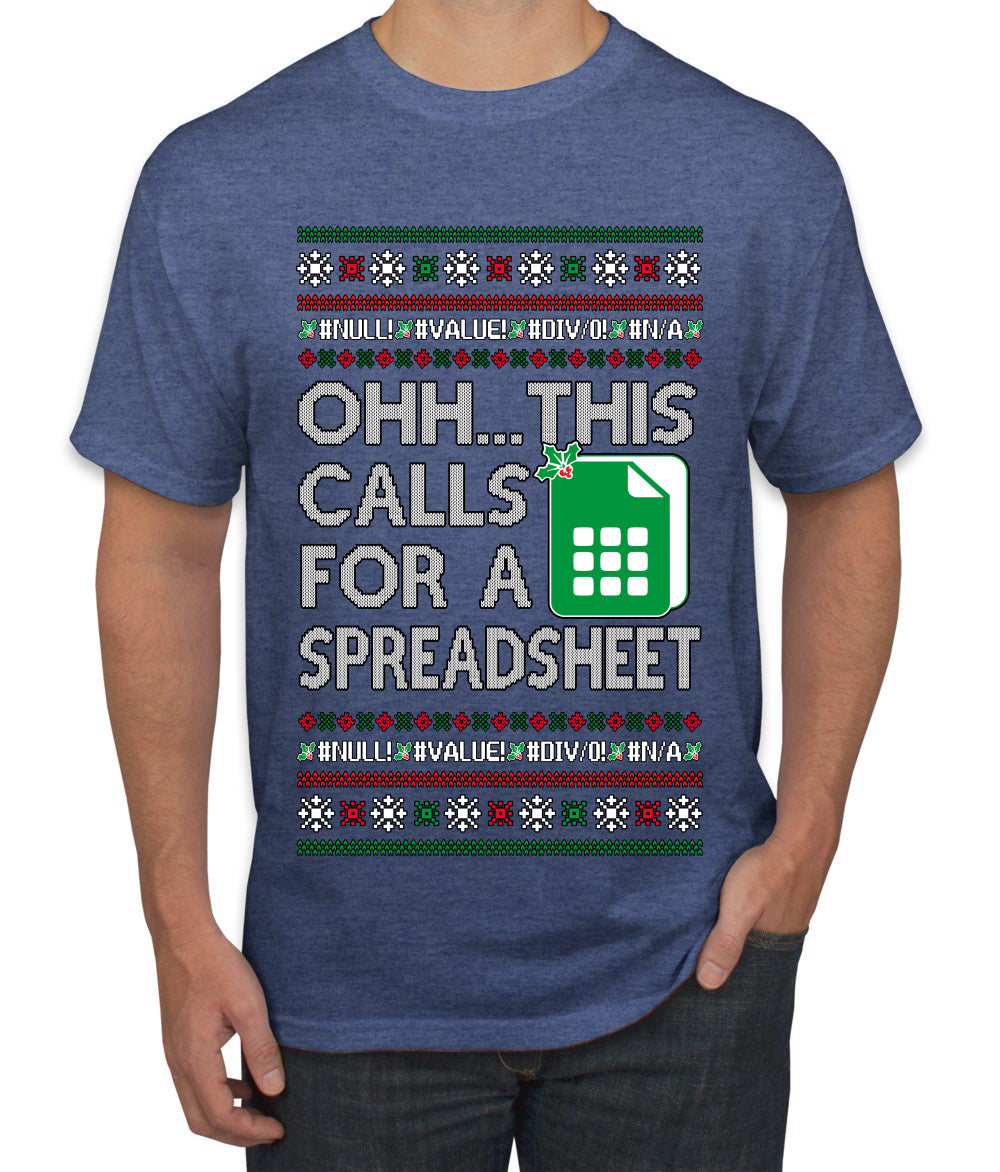 Oh... This Calls for A Spreadsheet, Ugly Christmas Sweater Unisex Men's T-Shirt