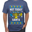 Not Today Santa Menorah Hanukkah, Ugly Christmas Sweater Unisex Men's T-Shirt